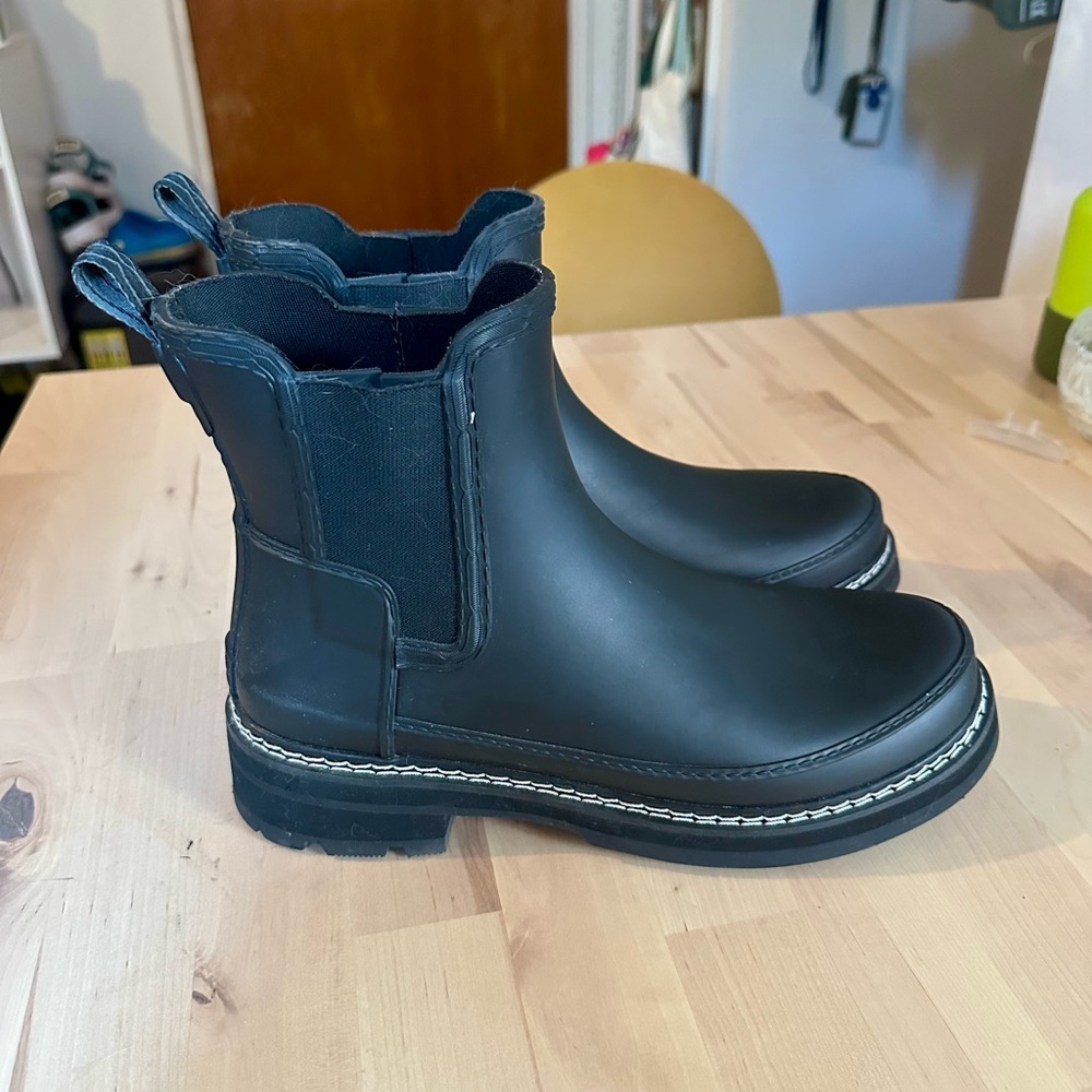 Hunter Black Chelsea Rain Boots